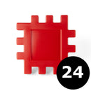Dantoy Byggeplader - 24 stk. - Rød