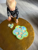 Knoppuslespil af træ med lyd - Vilde dyr - 5 dele - fra 1 år