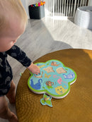 Knoppuslespil af træ med lyd - Vilde dyr - 5 dele - fra 1 år