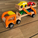 Autotransporter i træ med 4 biler