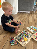 Nathan træpuslespil - Sæt med 4 stk - Min Skoledag - fra 3 år.