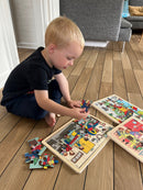 Nathan træpuslespil - Sæt med 4 stk - Min Skoledag - fra 3 år.