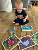 Nathan træpuslespil - Sæt med 4 stk - Havdyr