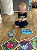 Nathan træpuslespil - Sæt med 4 stk - Havdyr