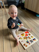 GOKI knoppuslespil i træ med 14 brikker - Fra 1 år.