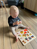 GOKI knoppuslespil i træ med 14 brikker - Fra 1 år.