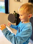 Bordtennisbat i træ - rød/sort
