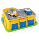 Gul Funcars Bilgarage med 2 biler fra Dantoy.