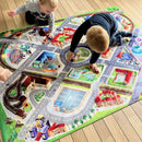 Legetæppe, Stort med Trafik motiv - 180x130 cm.