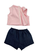 Dukketøj, Top og denimshorts Str. 38-41 velcro