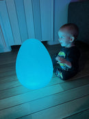 Ægget lampe med LED lys - 16 farver - Ø:30 cm - inkl fjernbetjening.
