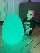 Ægget lampe med LED lys - 16 farver - Ø:30 cm - inkl fjernbetjening.