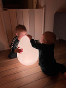 Ægget lampe med LED lys - 16 farver - Ø:30 cm - inkl fjernbetjening.