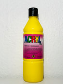 Akrylmaling - blank 500ml - primær gul - 1 stk
