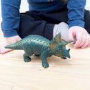 Dyr - Triceratops Dinosaur - Green Rubber Toys - 17 cm.
