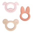 Dantoy tiny® - 3 Små Bideringe (beige/koral/rosa) BIO-plast - fra 0 mdr. - Billede 1