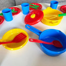 Legeservice, Spisestel i plast fra Dantoy - 82 dele. - Billede 1