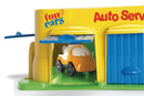 Gul Funcars Bilgarage med 3 biler fra Dantoy. - Billede 1