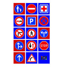 Legetæppe Trafikskilte - 29x29 cm - 15 stk. - Billede 1