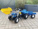 rollytoys Pedaltraktor med skovl og anhænger - New Holland - Fra 3 år - Billede 1