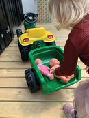 Pedaltraktor fra Rolly Kid: John Deere m/vogn. - Billede 1