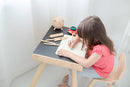 Børnebord & stol i træ fra PlanToys - Sort/Træfarvet - Fra 3 år. - Billede 1