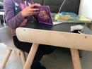 Børnebord & stol i træ fra PlanToys - Sort/Træfarvet - Fra 3 år. - Billede 1