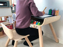 Børnebord & stol i træ fra PlanToys - Sort/Træfarvet - Fra 3 år. - Billede 1