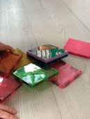 Magna-Tiles Stardust - 15 stk. gennemsigtig m. stjernestøv. - Billede 1