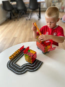 Magna-Tiles Byggeplads med kraner - 32 stk. transparent. - Billede 1