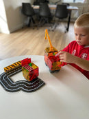 Magna-Tiles Byggeplads med kraner - 32 stk. transparent. - Billede 1