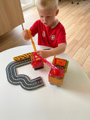 Magna-Tiles Byggeplads med kraner - 32 stk. transparent. - Billede 1
