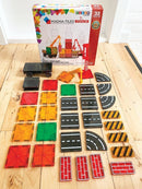 Magna-Tiles Byggeplads med kraner - 32 stk. transparent. - Billede 1