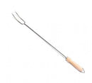 Grillgaffel, rustfrit stål m. træskaft - Billede 1