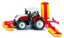 Siku 1:87 Traktor med Plæneklipper - Steyr - Rød - Fra 3 år. - Billede 1