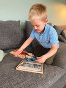 Nathan træpuslespil - Sæt med 4 stk - Køretøjer - fra 3 år. - Billede 1
