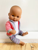 Dukketøj - 25-31 cm - Sweater, Top & Leggins - Fra 3 år. - Billede 1