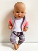 Dukketøj - 25-31 cm - Sweater, Top & Leggins - Fra 3 år. - Billede 1