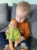 Dukketøj - 32-37 cm - Grøn Vinterjakke - Fra 3 år. - Billede 1