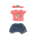 Dukketøj - 32-37 cm - T-shirt, shorts & pandebånd - Fra 3 år. - Billede 1