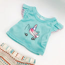 Dukketøj - 32-37 cm - T-shirt & shorts - Fra 3 år. - Billede 1