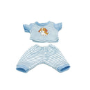 Dukketøj - 32-37 cm - Blåstribet pyjamas - Fra 3 år. - Billede 1