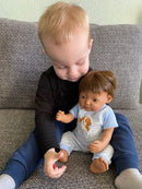 Dukketøj - 38-41 cm - Blåstribet pyjamas - Fra 3 år. - Billede 1