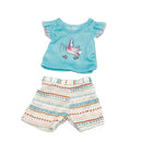 Dukketøj - 38-41 cm - T-shirt & shorts - Fra 3 år. - Billede 1