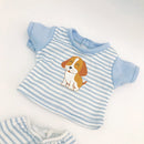 Dukketøj - 42-46 cm - Blåstribet pyjamas - Fra 3 år. - Billede 1