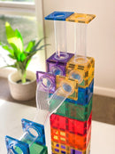 Connetix - Magnetisk Kuglebane - Regnbuefarver - 92 dele. - Billede 1