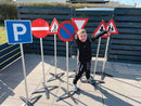 Færdselstavle Sæt - 7 skilte med fod - Alutoys. - Billede 1