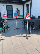 Færdselstavle Sæt - 7 skilte med fod - Alutoys. - Billede 1