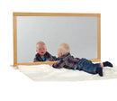 Vægspejl med håndtag i træ - 127 x 69 cm - Educo - Fra 0 år. - Billede 1
