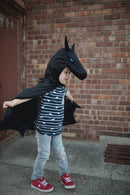 Udklædning - Sort Dragekostume - Fra 5-6 år. - Billede 1